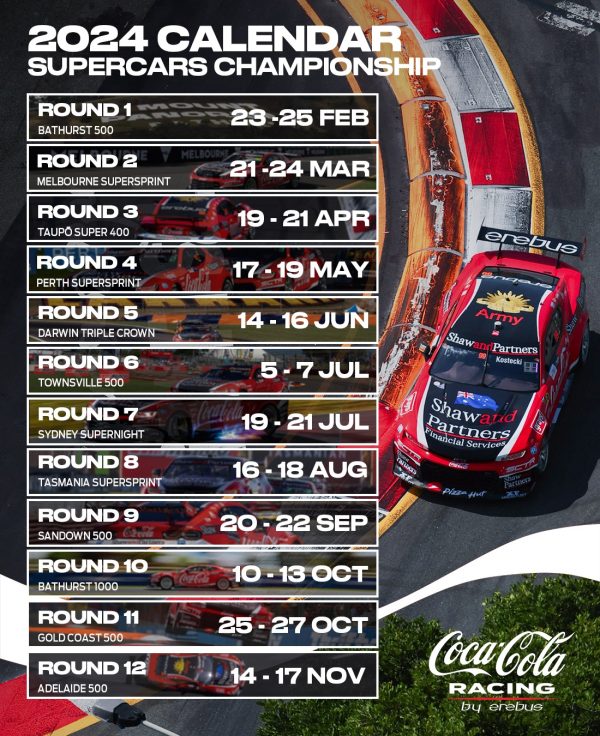 2024 Supercars calendar released Erebus Motorsport